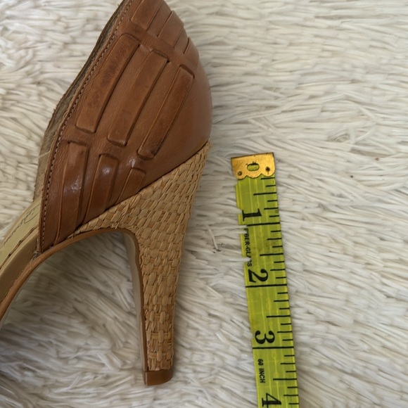 Jessica Simpson Sz 9B brown leather pointed toe gorgeous heel straps pumps shoe - Picture 6 of 11
